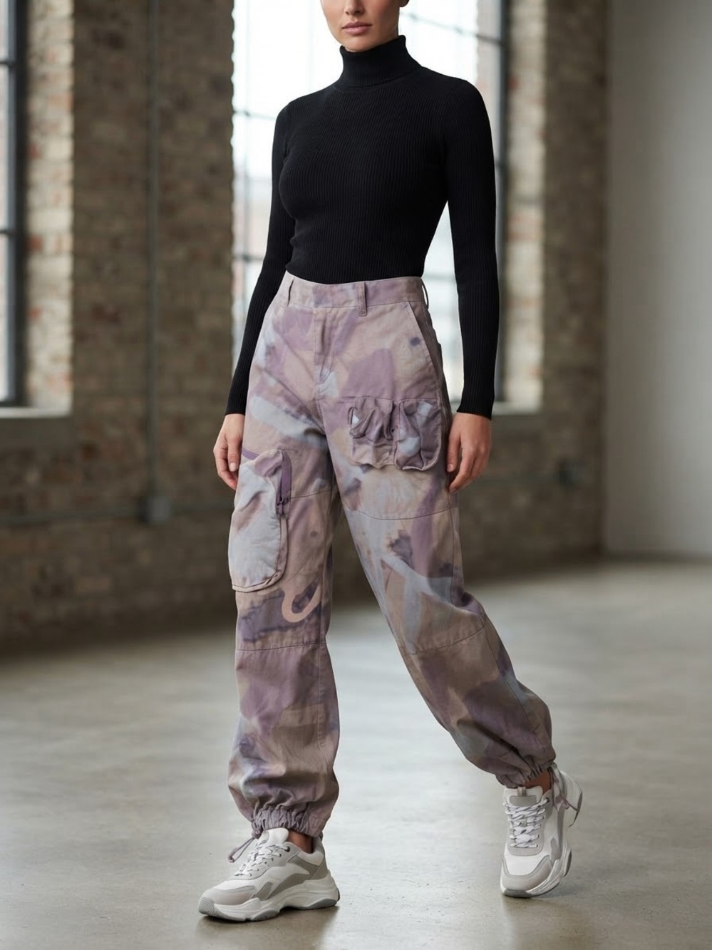 ASOS Lavender Tie-Dye Cargo Joggers